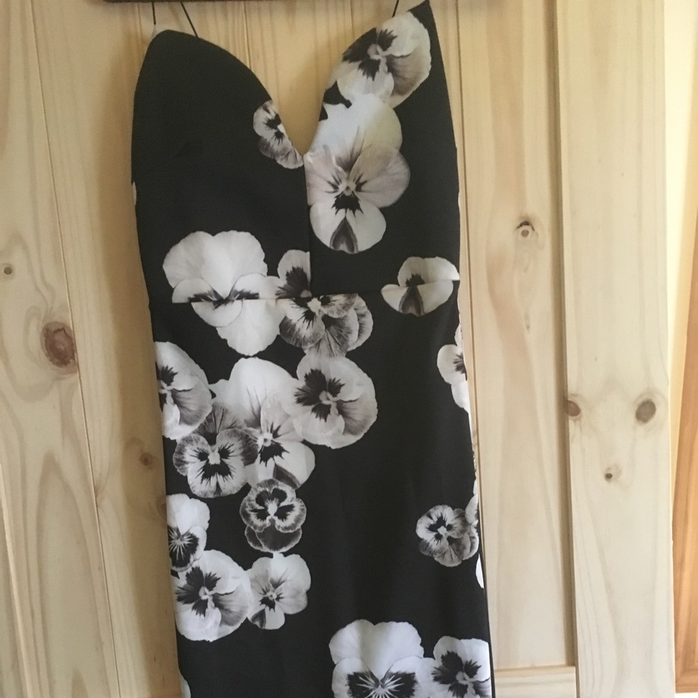 ASOS Black and white fitted midi dress